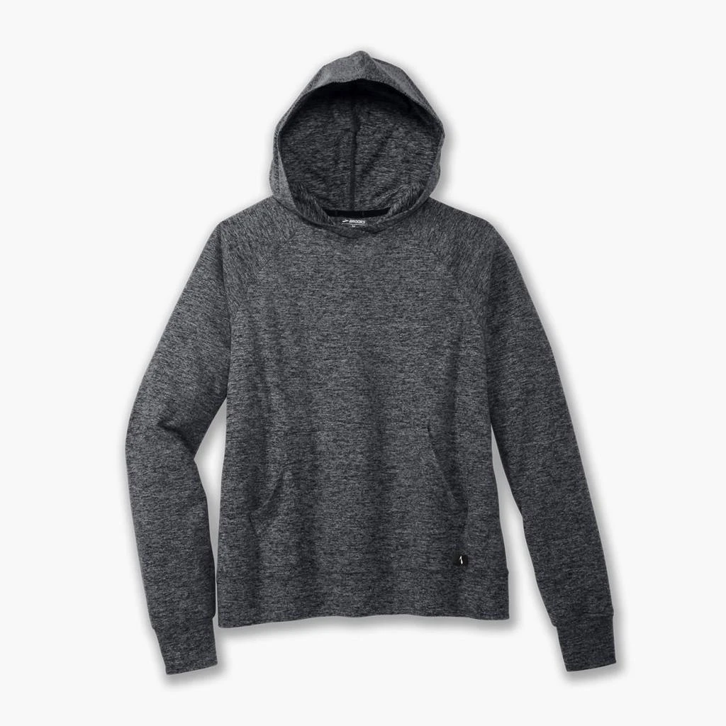 Brooks Luxe Hoodie In Heather Black 2
