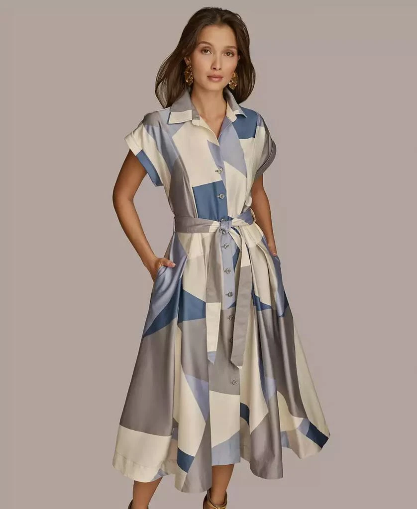 Donna Karan Women's Printed A-Line Midi Shirtdress 4