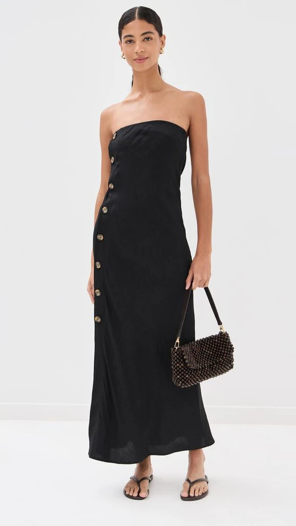 LE BOP Strapless Button Maxi Dress 1