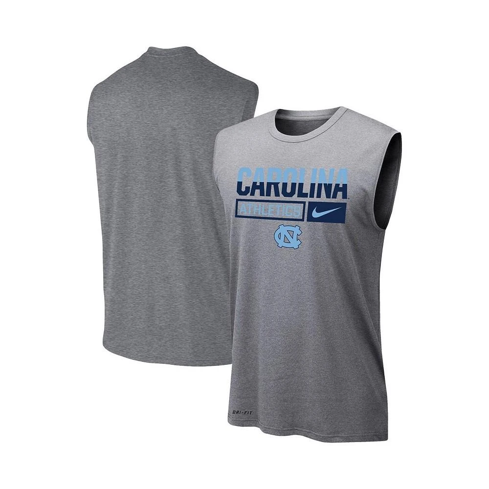 NIKE Men's Heathered Gray North Carolina Tar Heels Wordmark Drop Legend Performance Tank Top 1