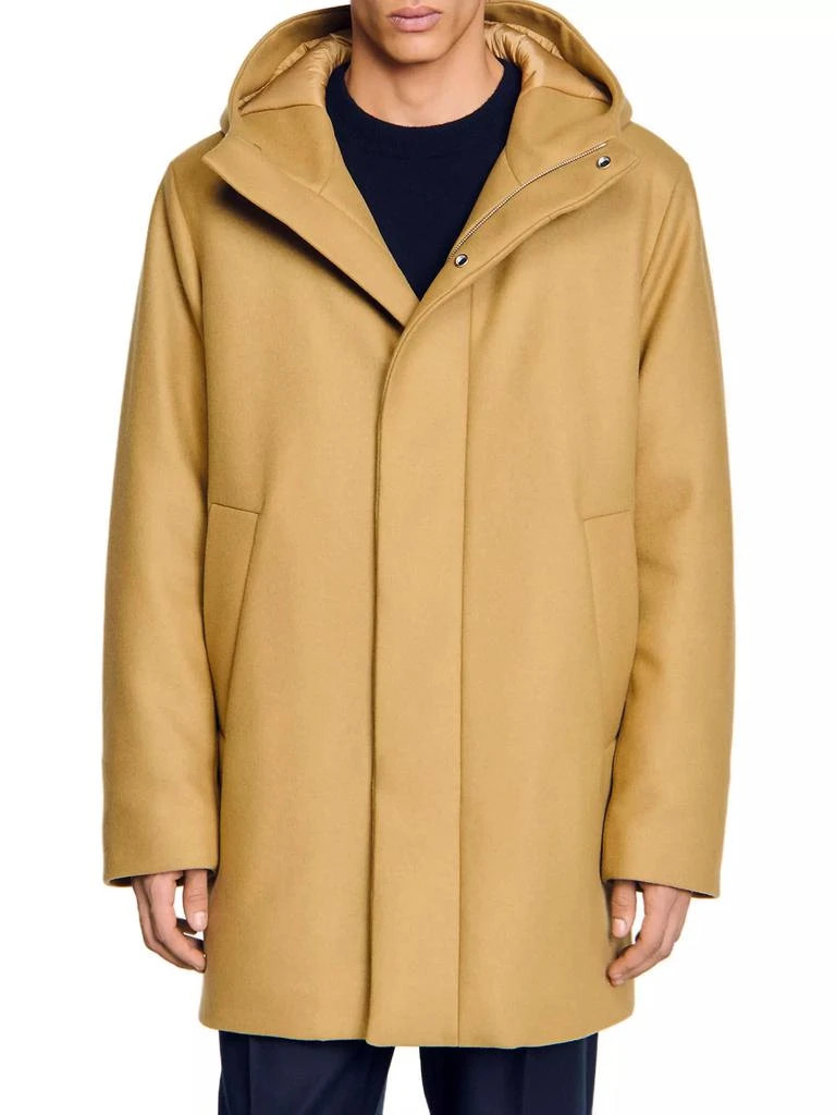 Sandro Hooded Wool Parka 3