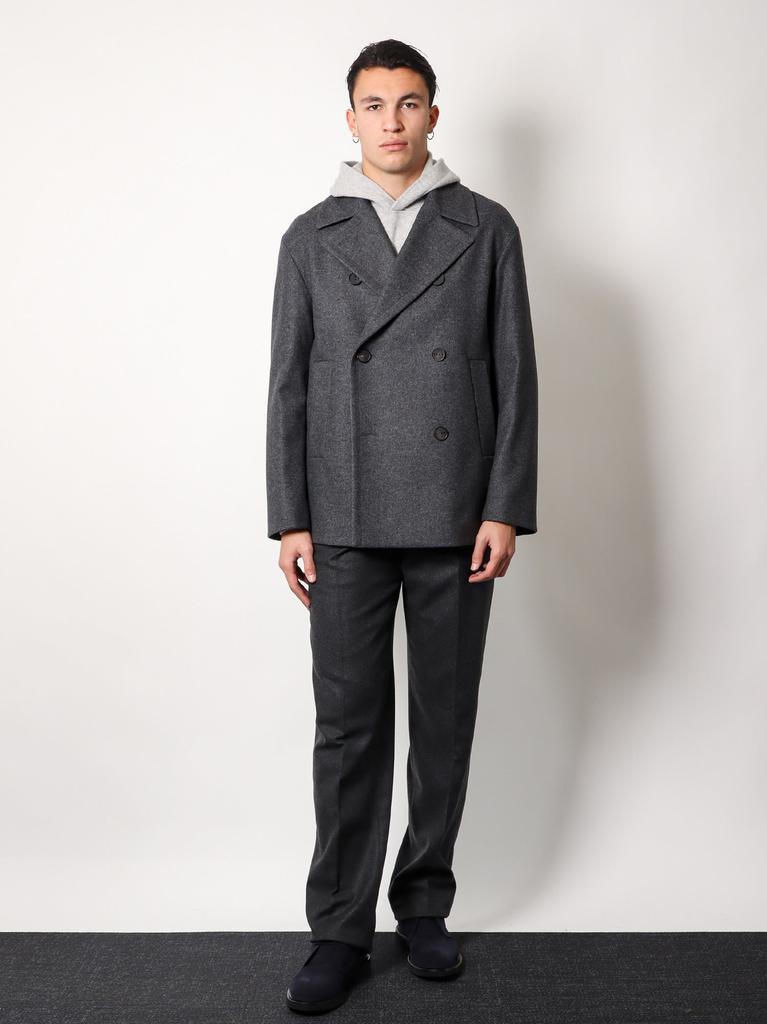 HEVÒ Double-breasted virgin wool blend coat