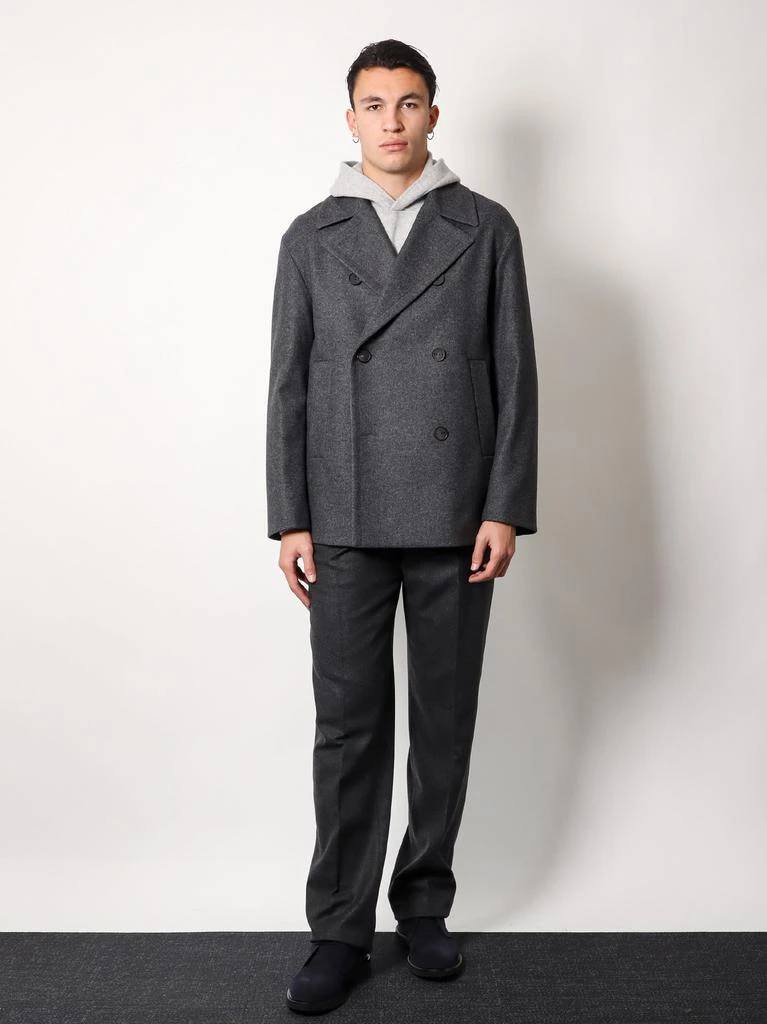 HEVÒ Double-breasted virgin wool blend coat 2
