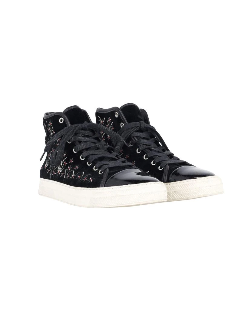 MOTHER OF PEARL Mother Of Pearl Embroidered High Top Sneakers in Black Patent Leather and Suede 3