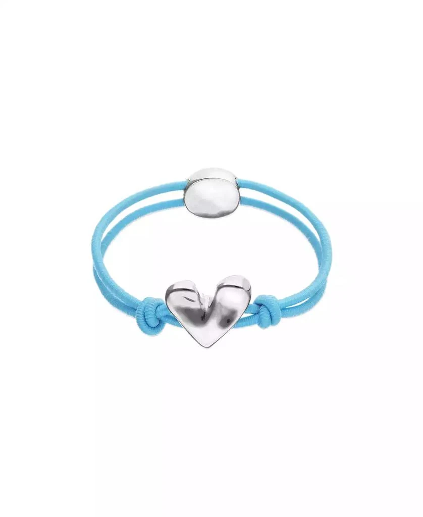 UNOde50 Blue Elastic Thread Sterling Silver Plated Bracelet with Heart