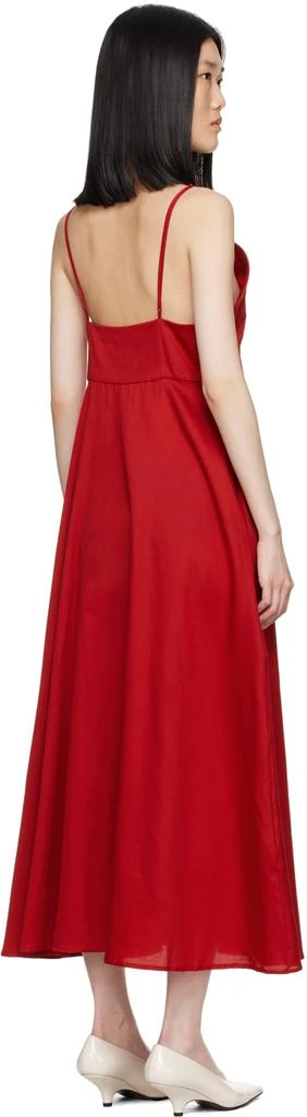 LESET Red Yoko V Midi Dress 3