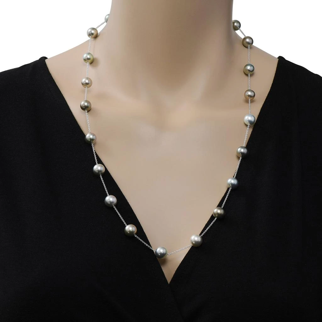 Assael Assael 18K White Gold Tahitian Natural Color Pearl Strand Necklace N5027 2