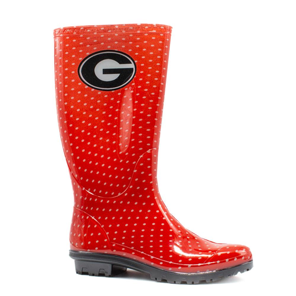 Gameday Boots University of Georgia Polka Dot Round Toe Rain Boots