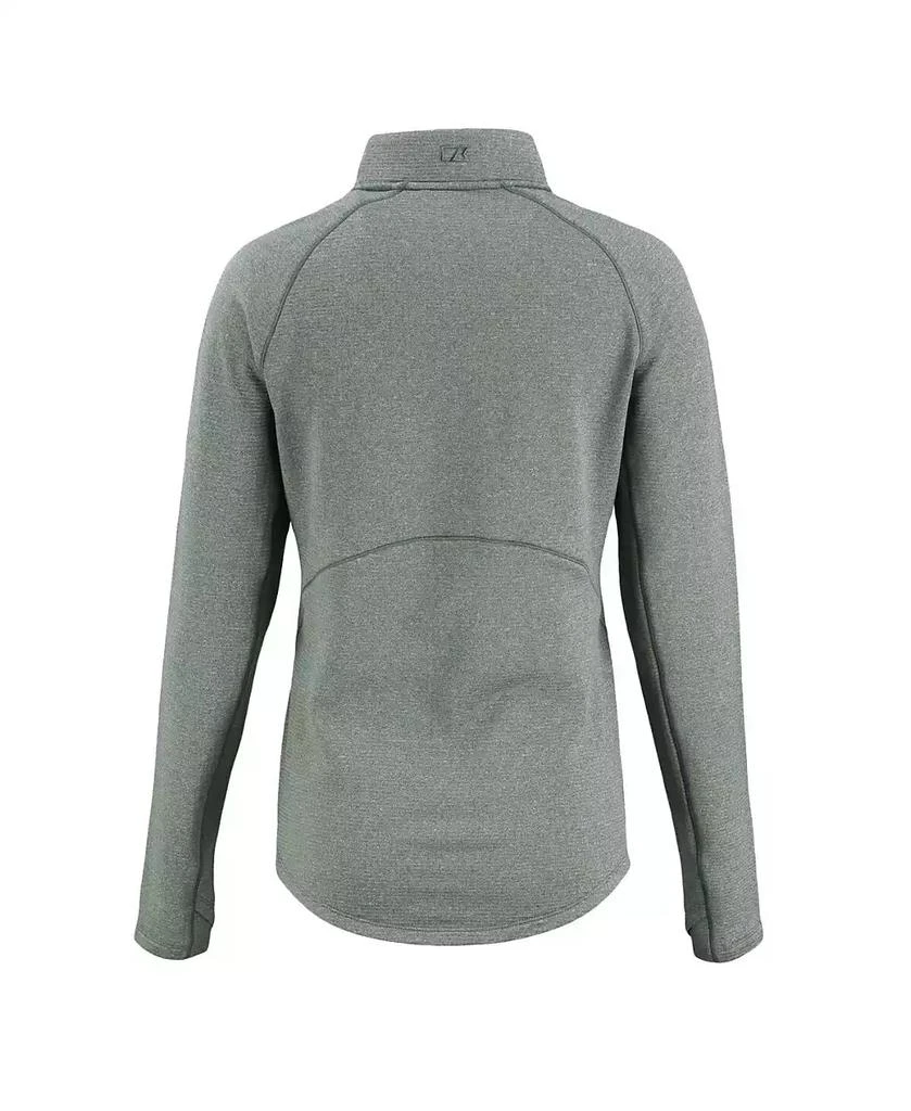 Cutter & Buck Women's Heather Green Green Bay Packers Peshastin Eco Fleece Tri-Blend Raglan Half-Zip Jacket 2