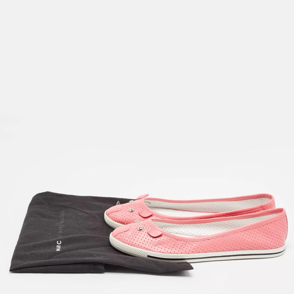 Marc Jacobs Marc by Marc Jacobs Pink Perforated Leather Mouse Flats Size 39 9