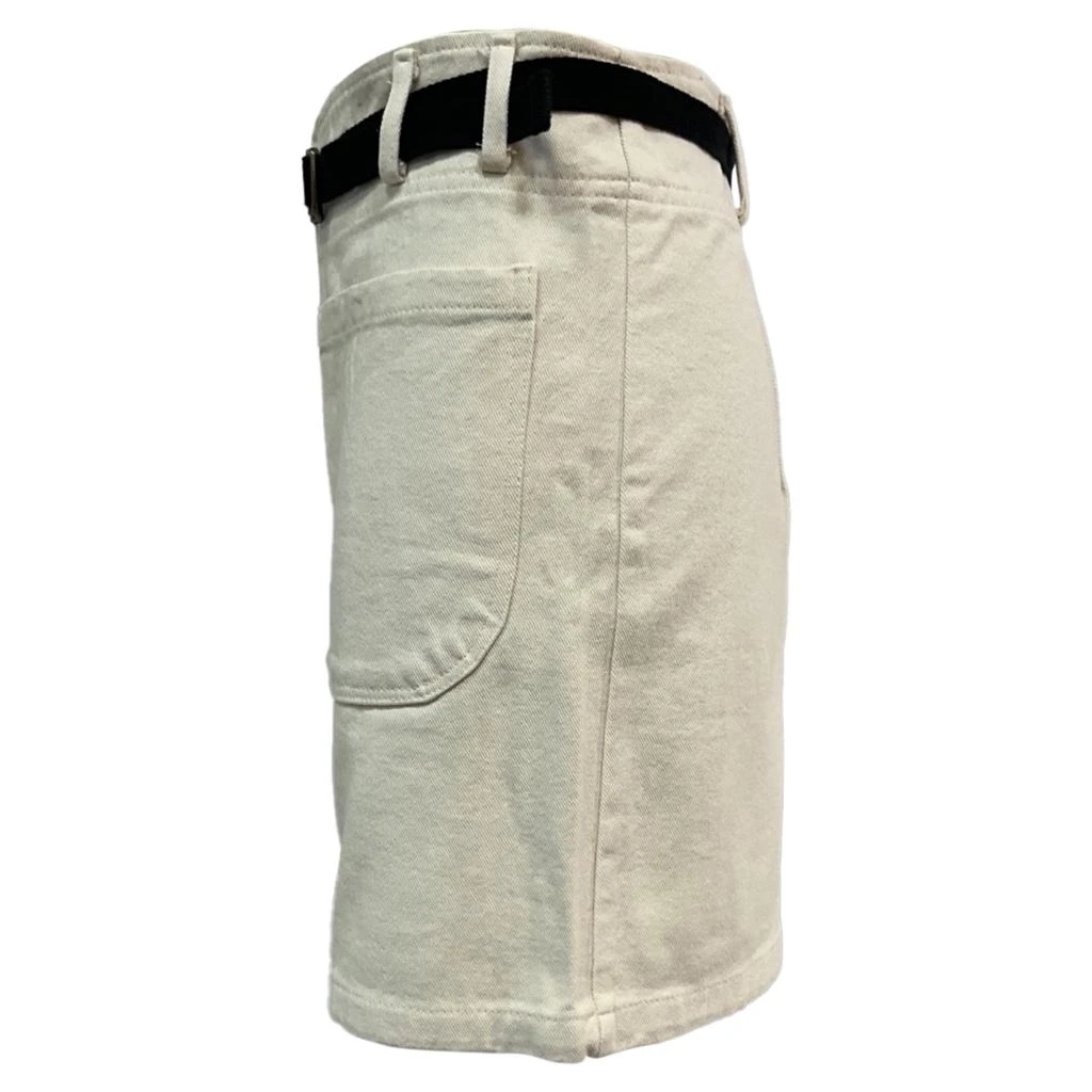 The Frankie Shop Belted Shorts in Cream Cotton Denim 2