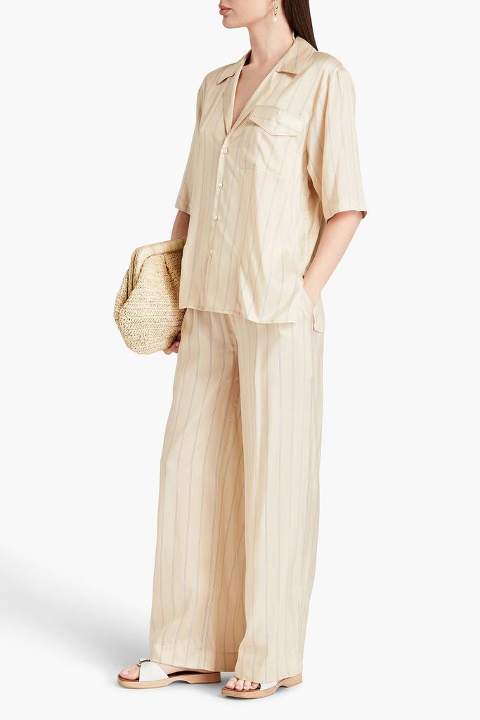 Le Kasha + Nadine Harper striped silk wide-leg pants