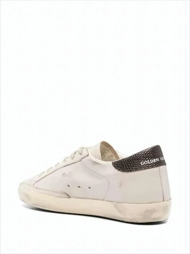 Golden Goose Distressed White Leather Sneakers with Textured Star 3