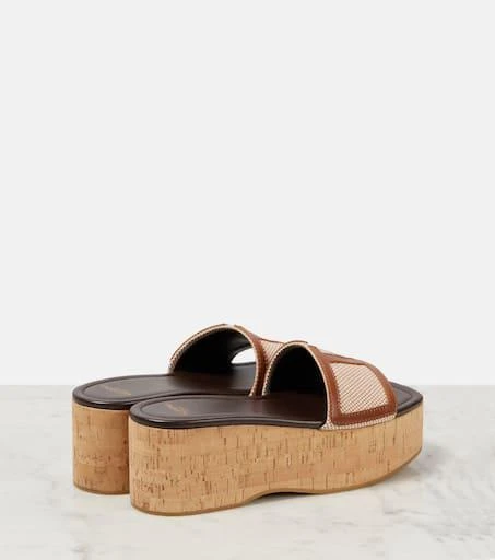 Valentino Viva Superstar leather-trimmed canvas slides 2