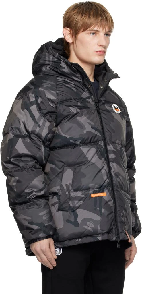 AAPE Gray 'AAPE' Main Reversible Down Jacket 4