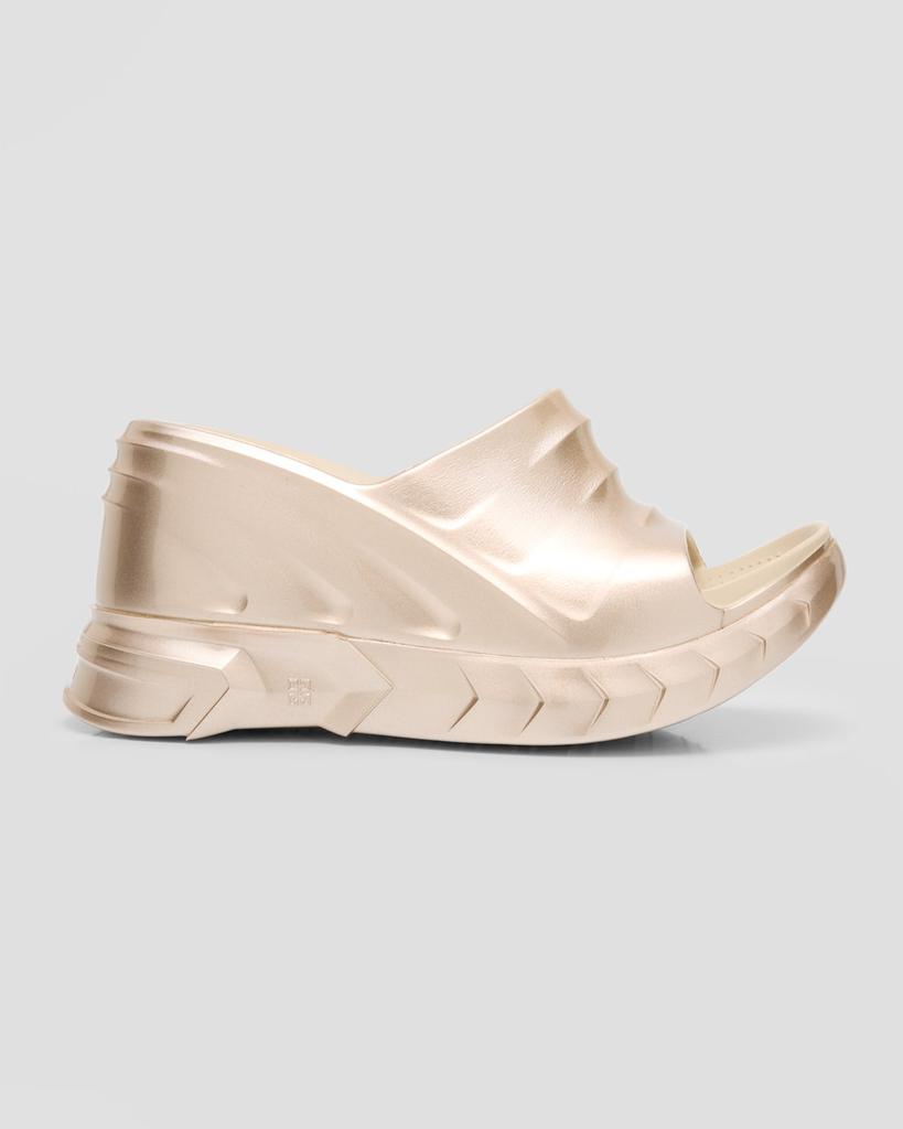 Givenchy Marshmallow Metallic Wedge Slide Sandals - Slippers