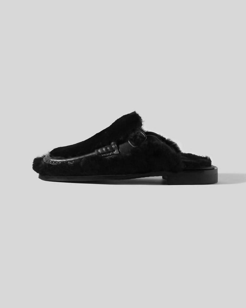 Hereu Barraca Shearling Clog Loafer In Black