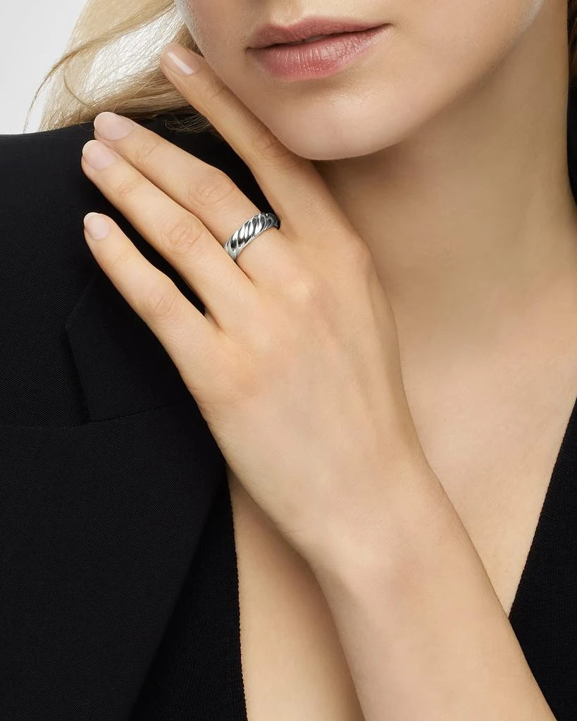 undefined Sculpted Cable Band Ring in Silver, 6mm 6