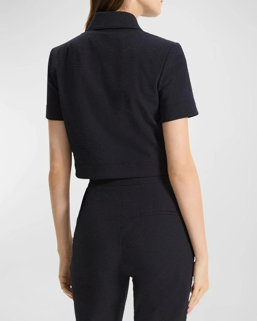 Theory Seersucker Cropped Short-Sleeve Jacket 5