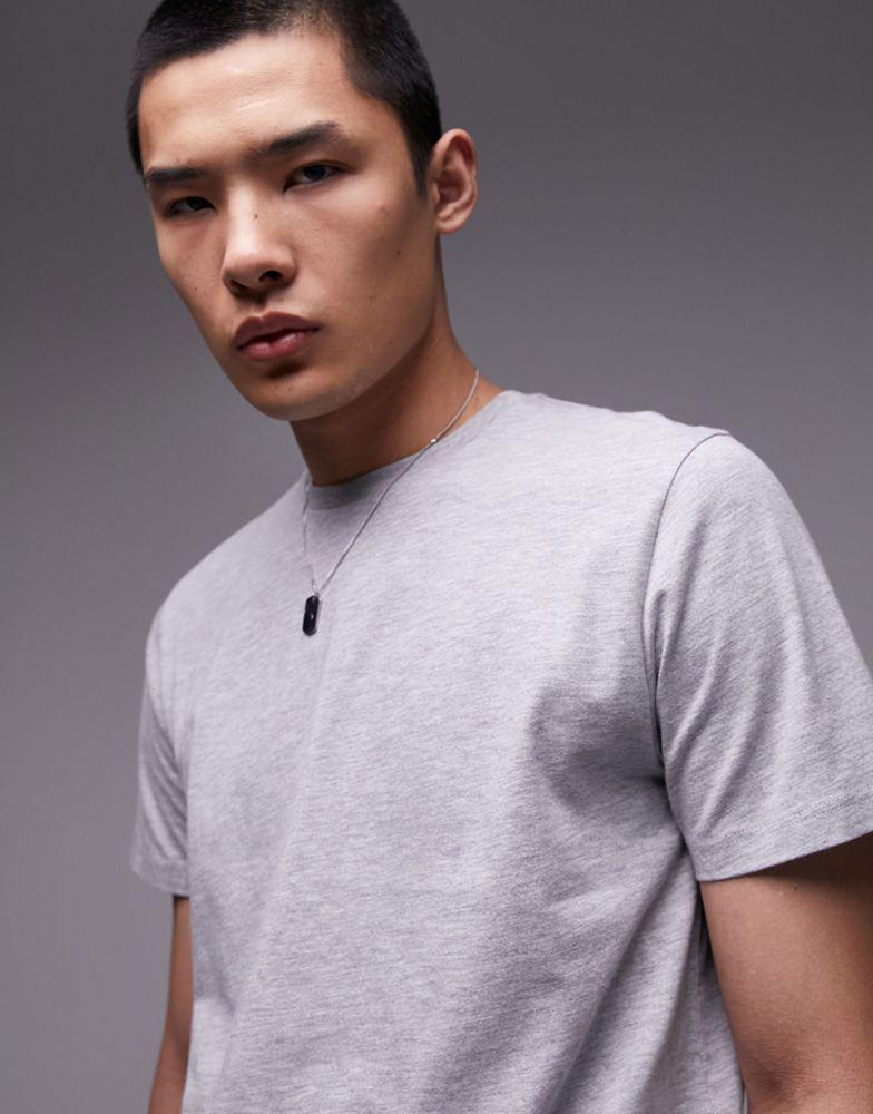 Topman Topman classic fit t-shirt in grey marl