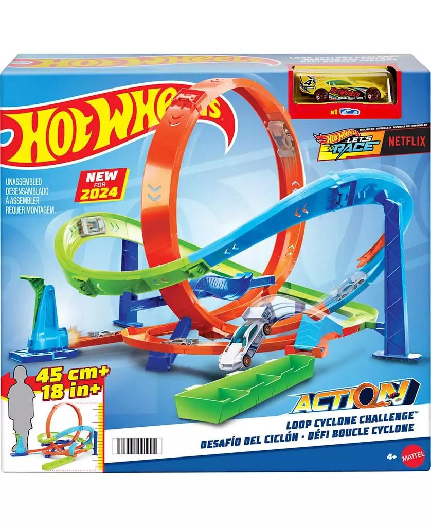 Hot Wheels Action Loop Cyclone Challenge Track Set with 1:64 Scale Toy Car, Easy Storage 3