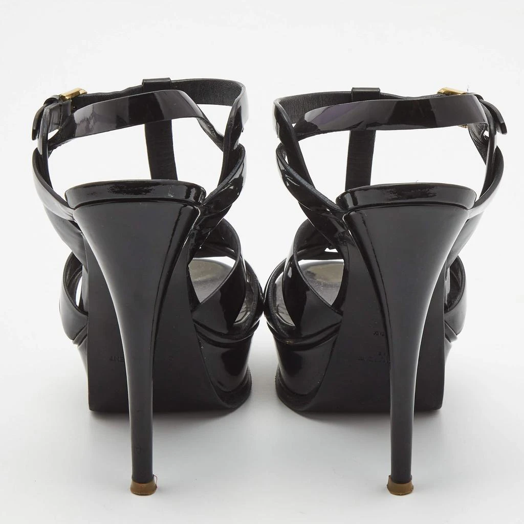Yves Saint Laurent Saint Laurent Black Patent Tribute Ankle Sandals Size 37.5 6