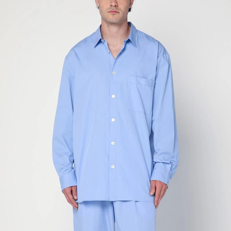 Tekla Cornflower blue pyjama shirt 1