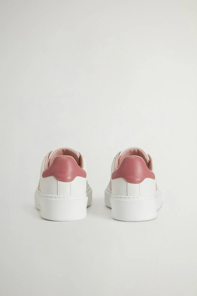 Woolrich Classic Court Leather Sneakers with Contrasting Side Band - Women - Pink 3