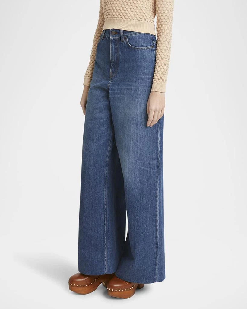 Chloé Wide Leg Denim Trousers 4