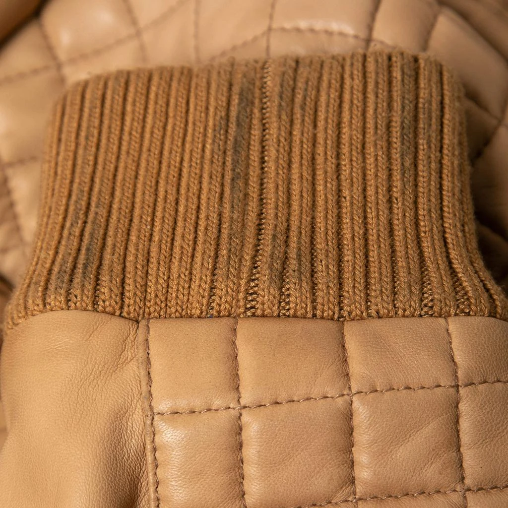 Balmain Balmain Beige Lambskin Leather Hooded Jacket 2XL 4