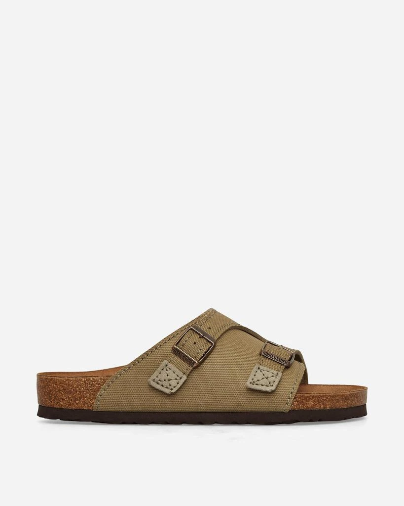 Birkenstock Zürich Suede Canvas Sandals Faded Khaki 1