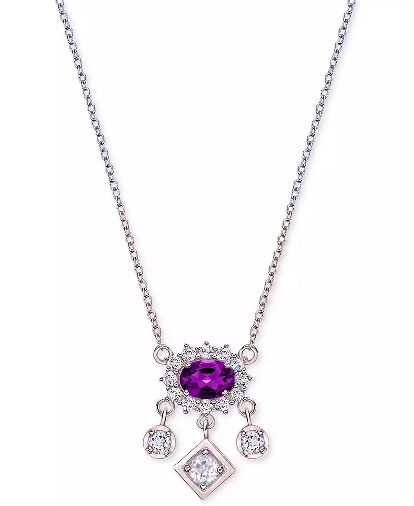 Macy
s Gemstone (1 ct. t.w.)
White Topaz (5/8 ct. t.w.) Pendant Necklace in Sterling Silver or 10k Gold-Plated Sterling Silver, 18"
