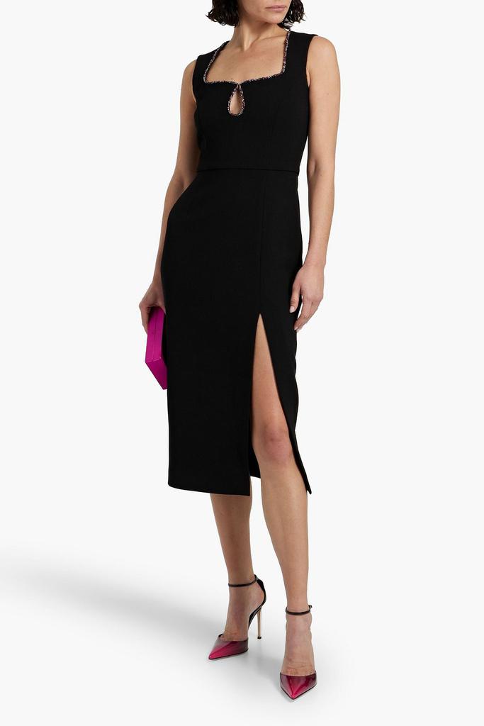 REBECCA VALLANCE Victoria crystal-embellished crepe midi dress