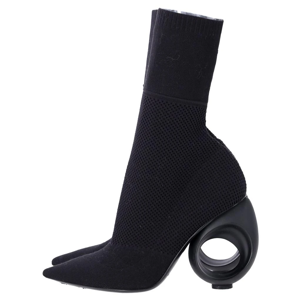 Burberry Kimberley Pointed Toe Ankle Boots in Black Knit Stretch Fabric 2