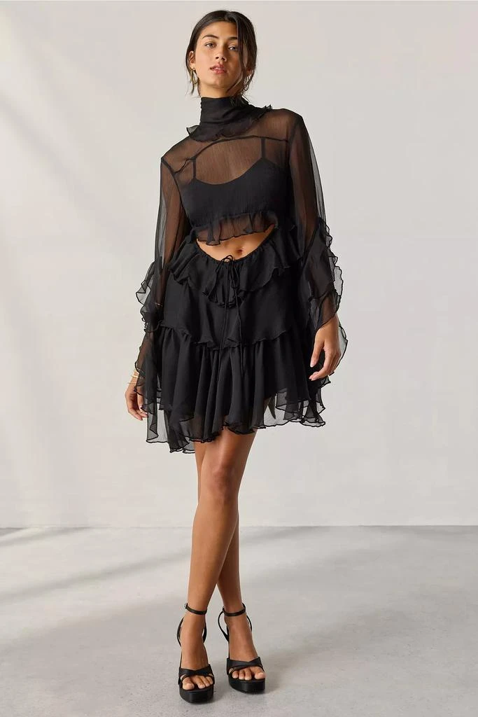 chinese dress ladies Bardot Womens Marzanna Lace Trim Sleeveless Mini Dress Black 12