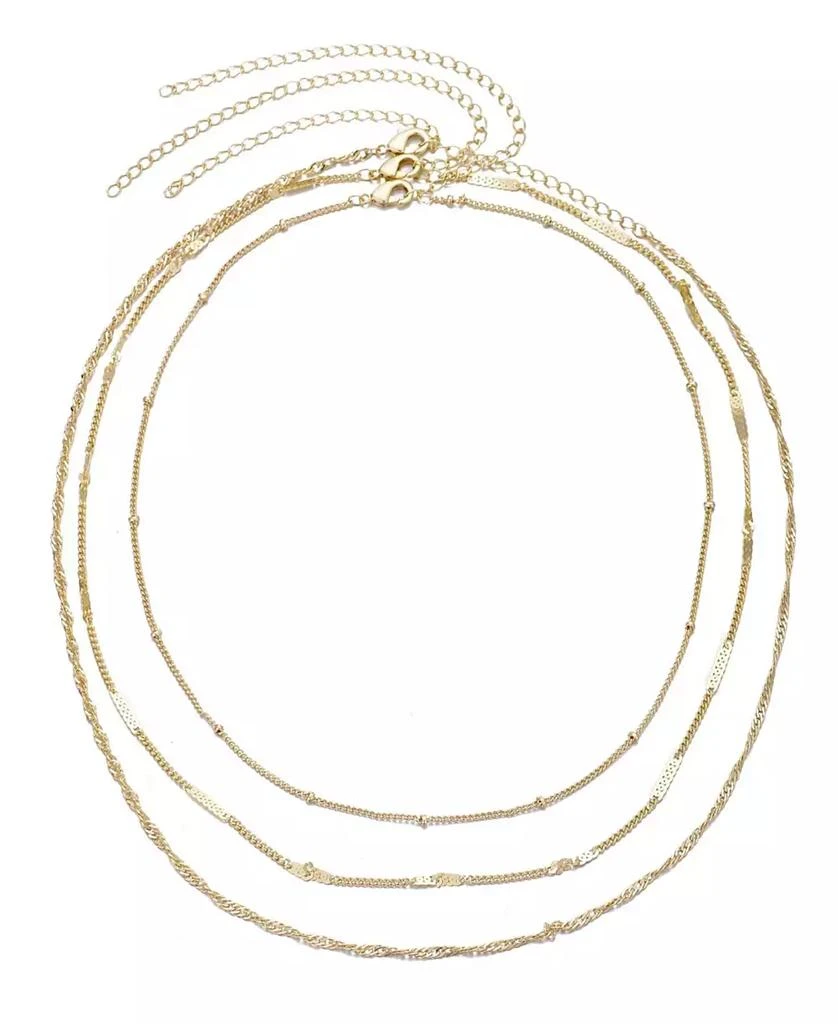 ADORNIA Gold 3-Chain Necklace Set 3