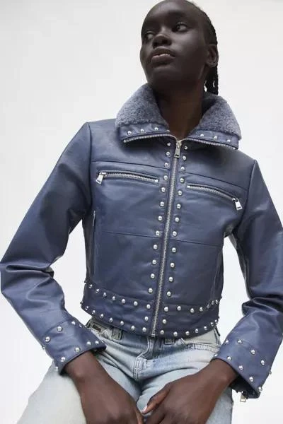 Silence + Noise Silence + Noise Studded Faux Leather Jacket 2