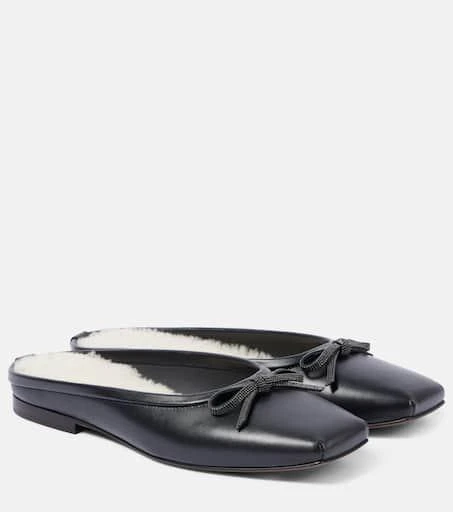 Brunello Cucinelli Monili shearling-lined leather mules 1