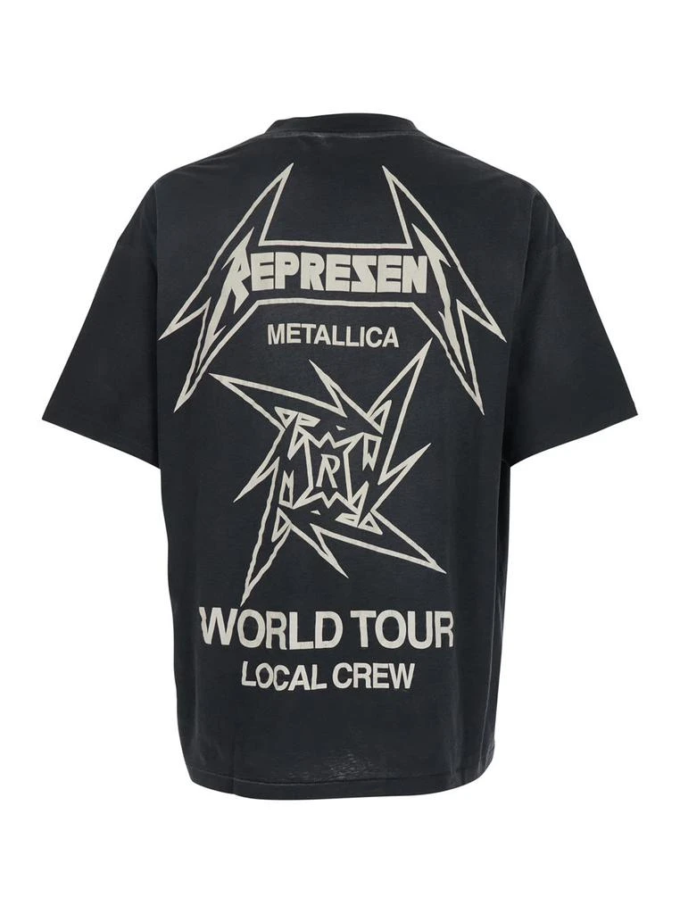 Represent 40 Year Anniversary Represent X Metallica Black T-shirt With Front And Back Logo Print In Cotton Blend Man 2
