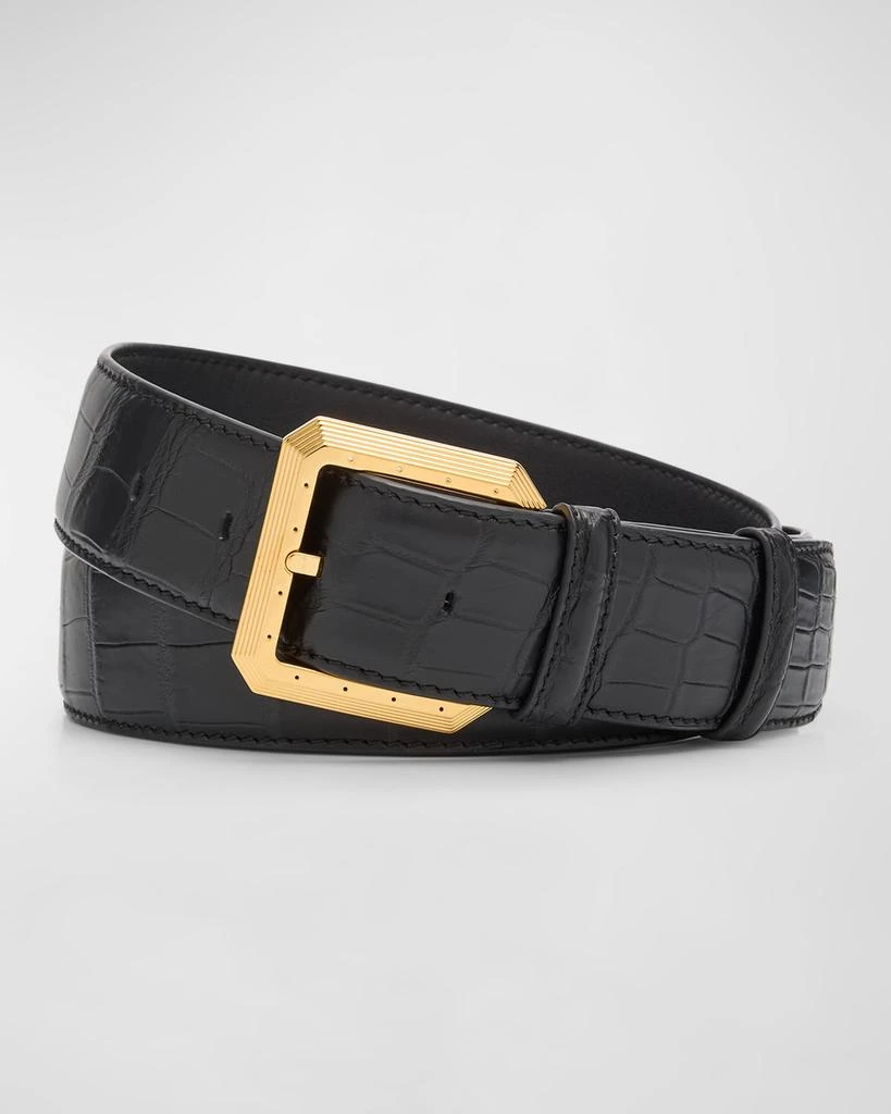 Stefano Ricci Men's Crocodile Leather Belt 1