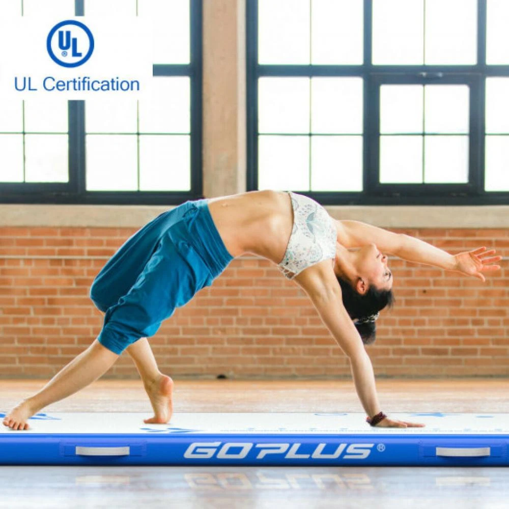 Hivvago 10 Feet Inflatable Gymnastic Tumbling Mat with Electric Pump-Blue 6