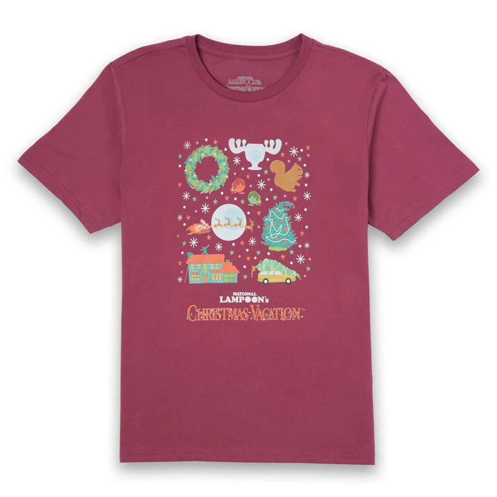 Original Hero National Lampoon Griswold Christmas Starter Pack Men's Christmas T-Shirt - Burgundy 1