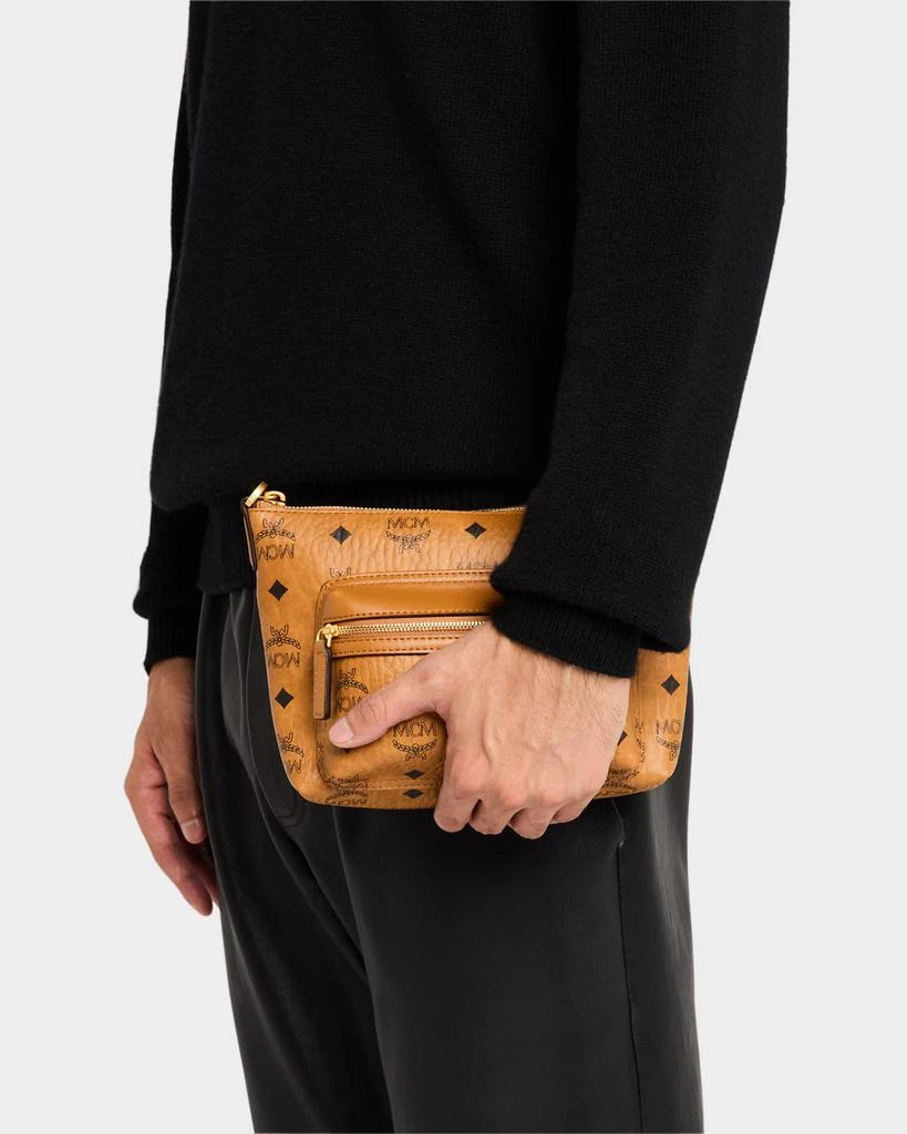 MCM Men's Aren Small Visetos Leather Crossbody Bag 2