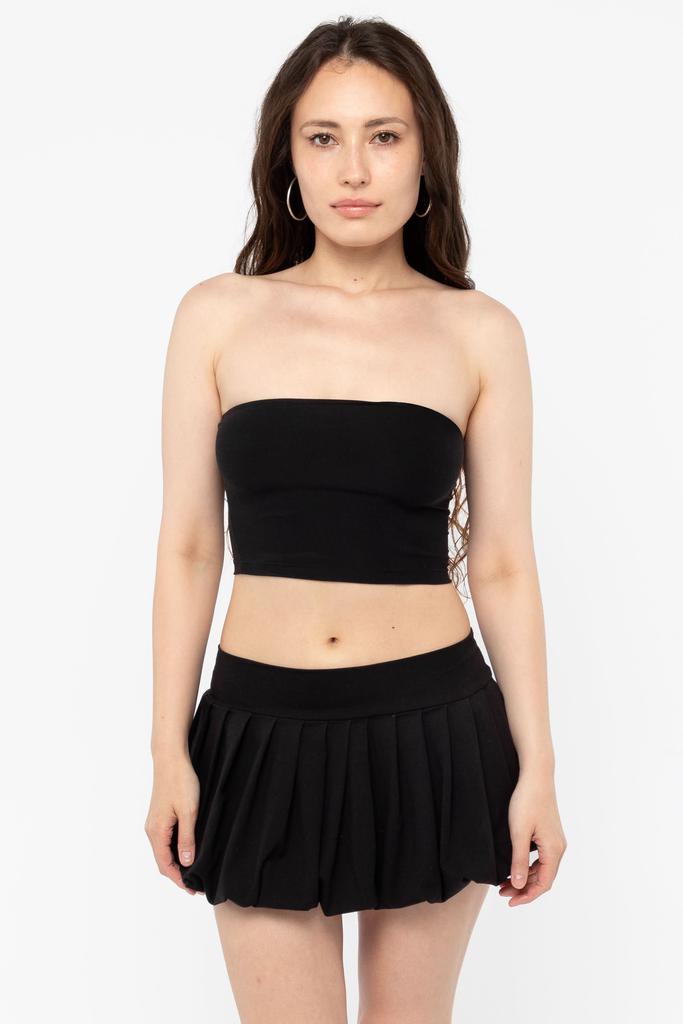 Los Angeles Apparel 83353-X - Cotton Spandex Pleated Bubble Mini Skirt