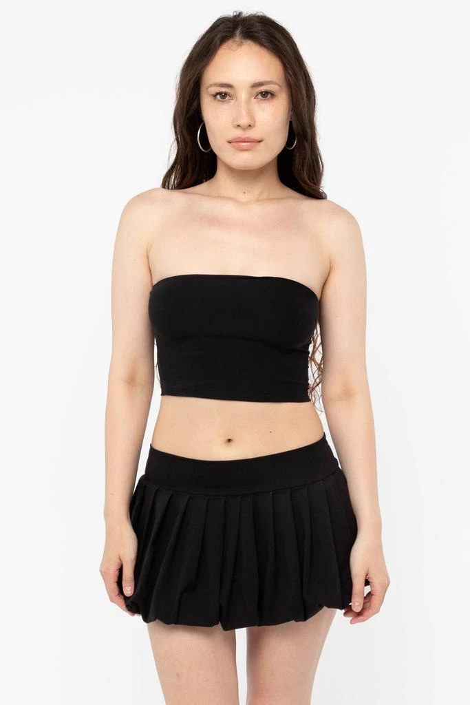 Los Angeles Apparel 83353-X - Cotton Spandex Pleated Bubble Mini Skirt 2