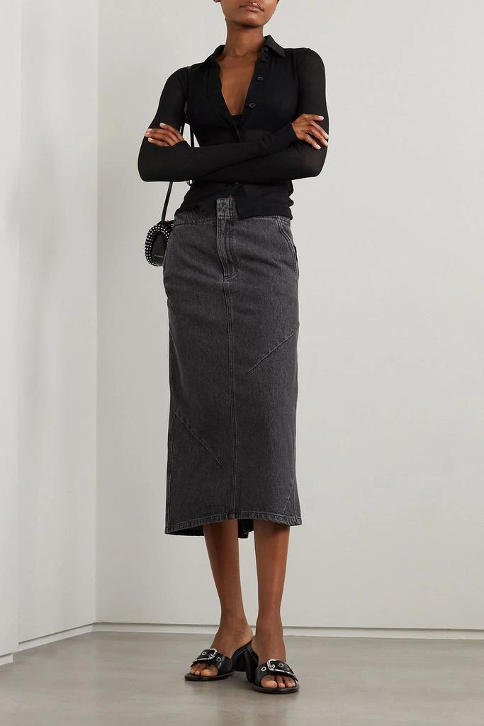 GAUCHERE Paneled denim midi skirt 2
