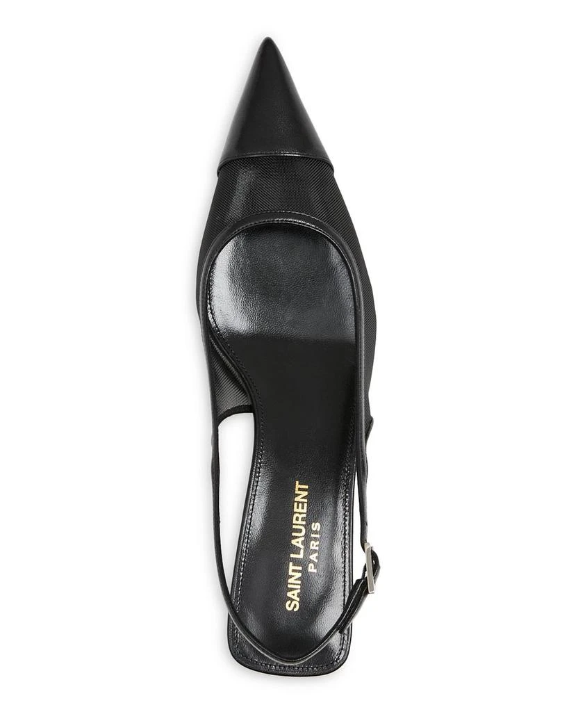 Yves Saint Laurent Women's Oxalis Slingback Kitten Heel Pumps 3