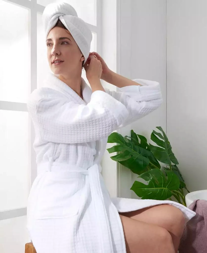 Uchino Waffle Twist Cotton Hair Towel, 10" x 26" 5
