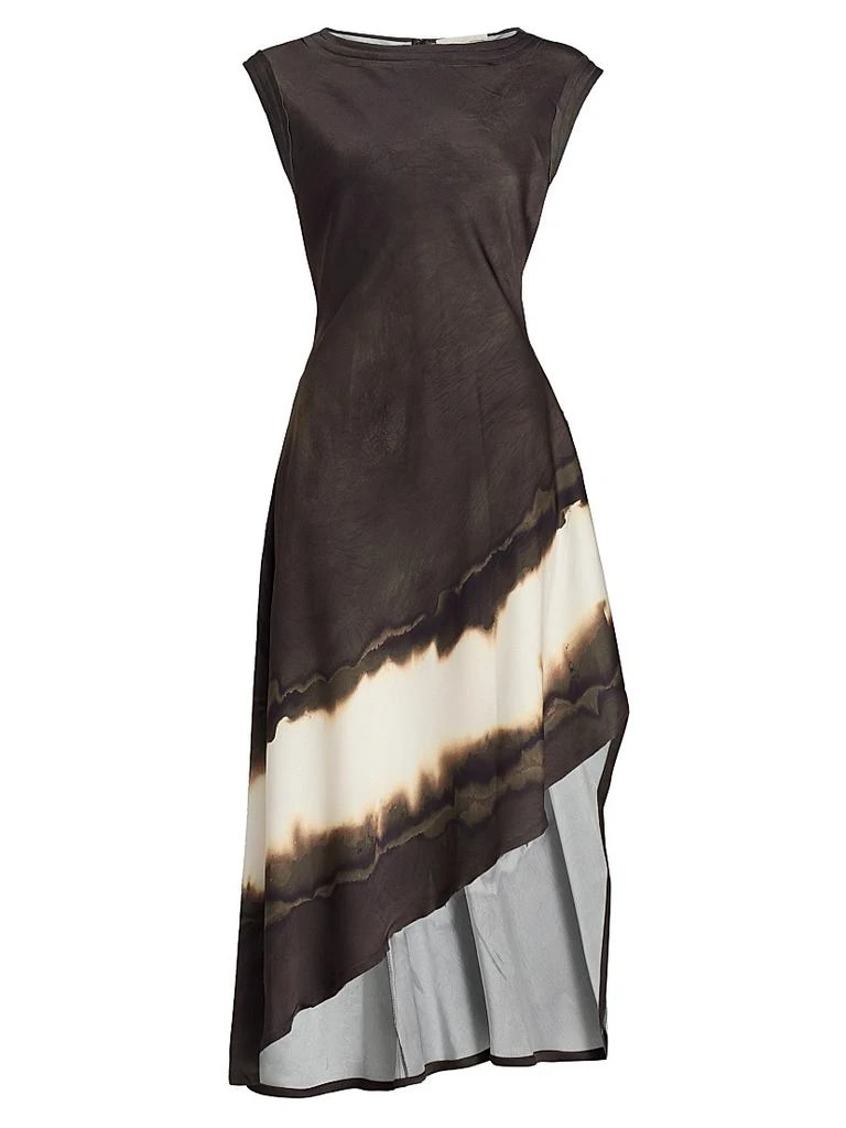 Jason Wu Burned Striped Asymmetric Midi-Dress 1