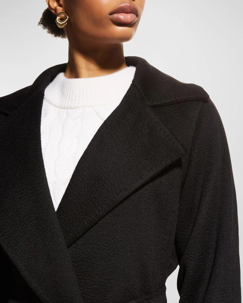 Max Mara Manuela Belted Camel Hair Coat, Black 7